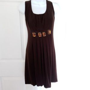 En Focus Brown Sleeveless Dress Size14